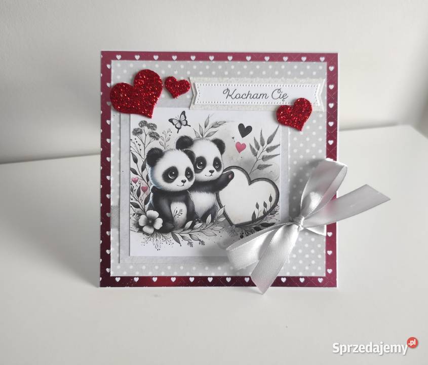 Kartka ręcznie robiona na walentynki Kocham Cię łódzkie Łódź sprzedam