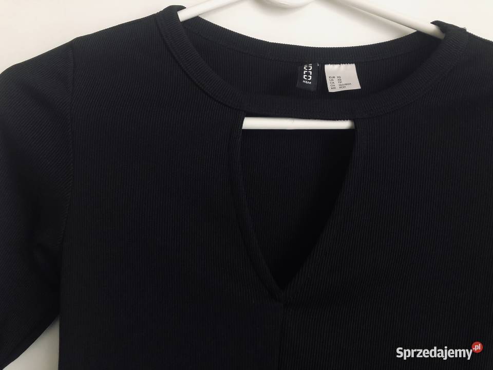 czarny top bluzka HM xs 34 choker dekolt Bluzki i koszule Toruń