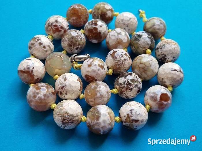AGAT NATURALNY FROZEN FIRE NASZYJNIK ETNO ART Częstochowa