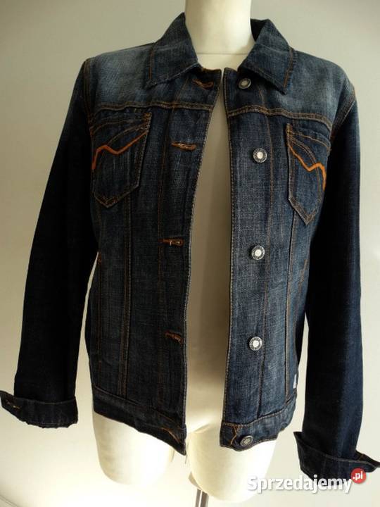 Kurtka Jeansowa Trucker Niebieska Ocieplana z Łomża