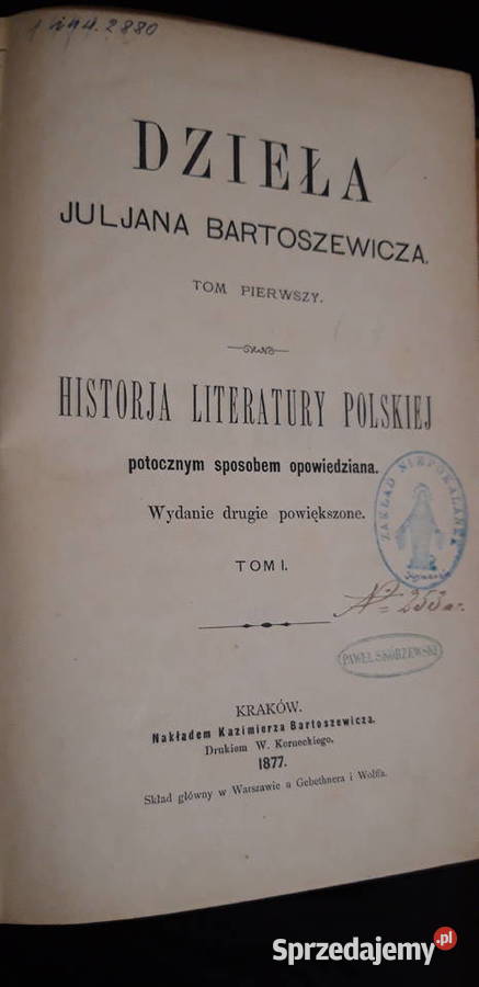 HISTORJA LITERATURY POLSKIEJT1 2JBARTOSZEWICZ Iwno