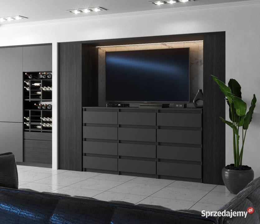 Komoda 12 Szuflad Szafka Nowoczesna Szara Mat 33.5cm Dom i Ogród Elbląg sprzedam