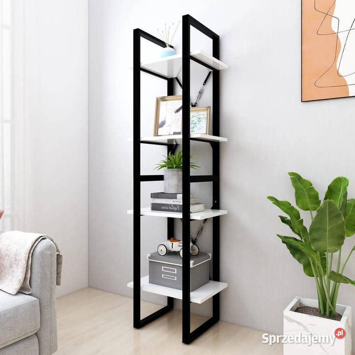 Regał na książki biały 40x30x140 materiał Warszawa