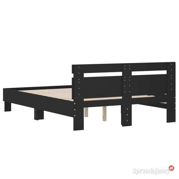 Rama łóżka z wezgłowiem czarna 135x190 WM3207442 Łóżka