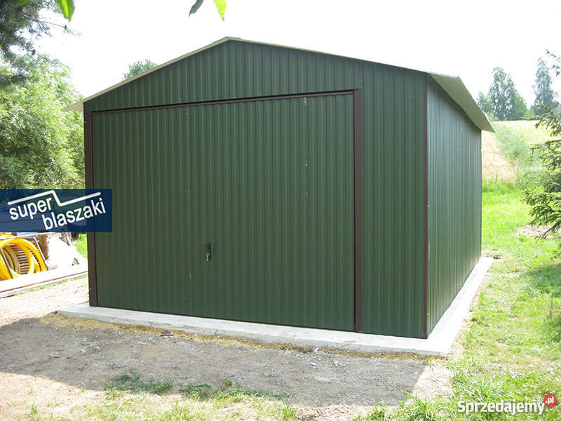 Garaż blaszany ral 6020 4x6 dwuspadowy