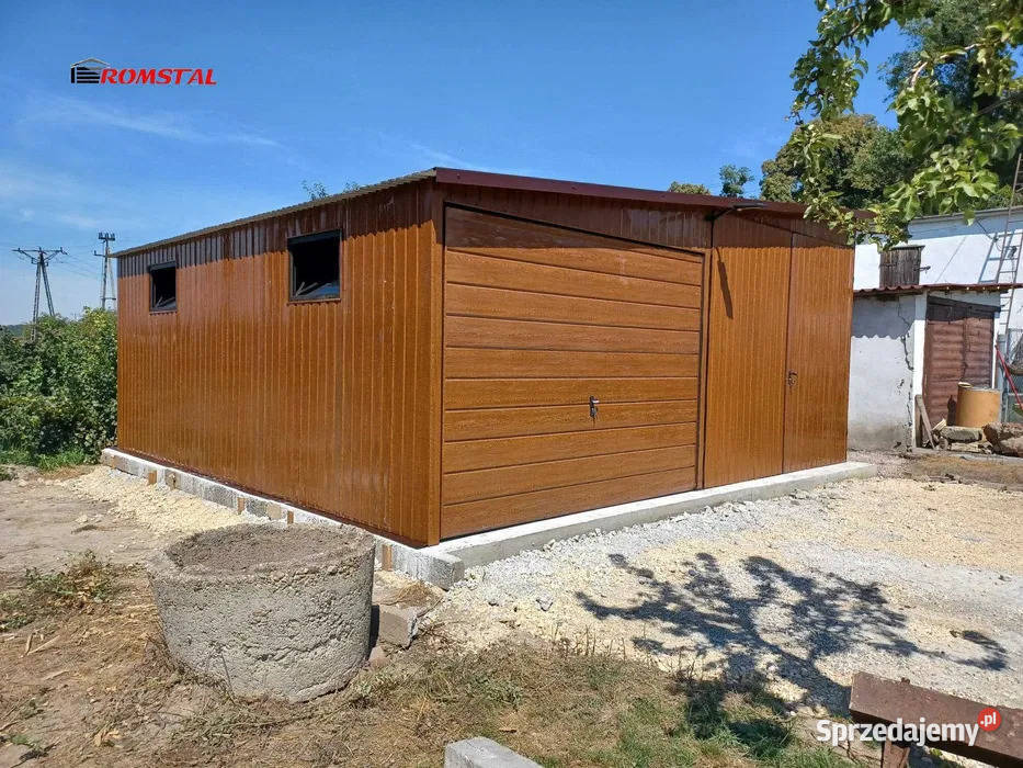 DREWNOPODOBNY Garaż Blaszany 7x6 Magazyn Wiata Wiązów