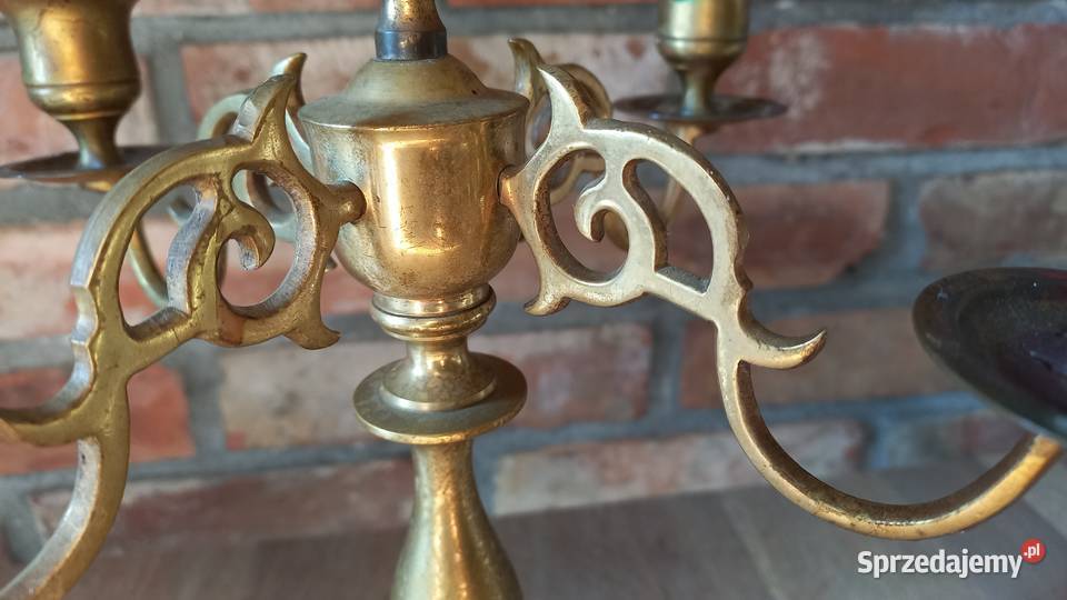 Świecznik mosiężny pięcioramienny Kandelabr 40