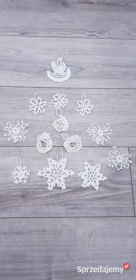 Zestaw starych szydełkowych ozdób na choinkę Dąbrowa Górnicza