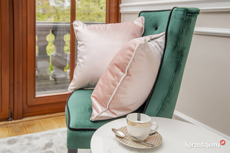Poduszka dekoracyjna Hamptons glamour welurowa różowa jasna