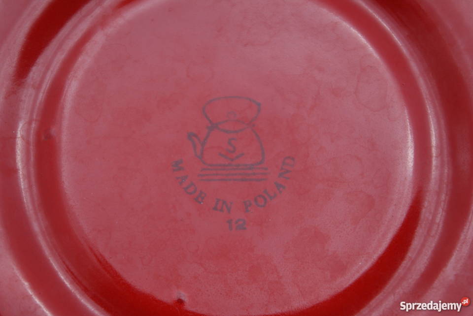 Emaliowany dzbanek i kanka bańka komplet 2 odcienie czerwieni Warszawa