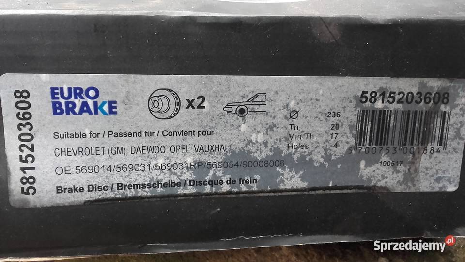 tarcze hamulcowe opel astra F 236x20 Jastrzębie-Zdrój sprzedam
