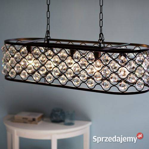Nowoczesny żyrandol kryształowy czarny black Ogrodzieniec