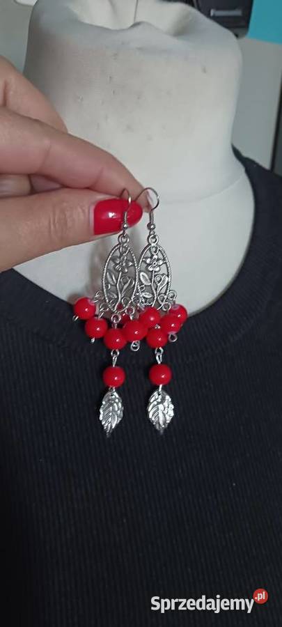 Kolczyki czerwone Ostrowąs