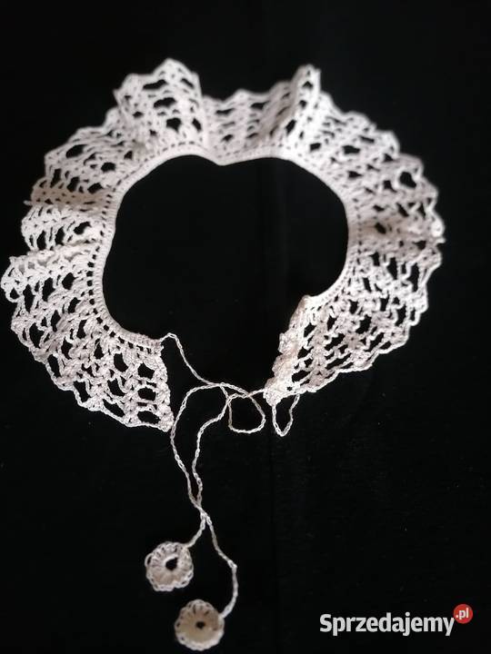 Kołnierzyk szydełkowy z białych niciRękodzieło Dla kobiet Łódź