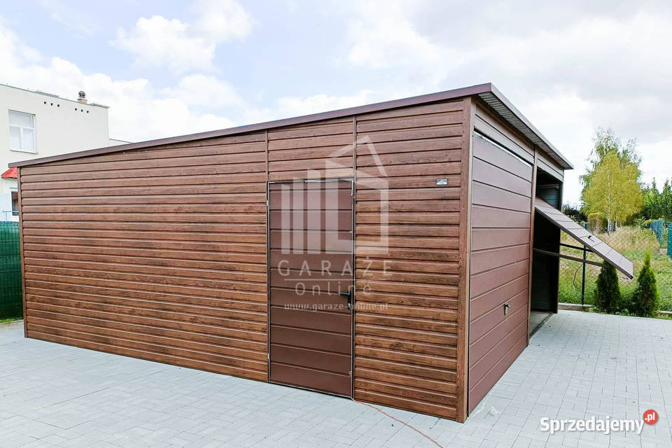 GARAŻ BLASZANY 6m x 58m spad tył 2x Brama drzwi Kraków