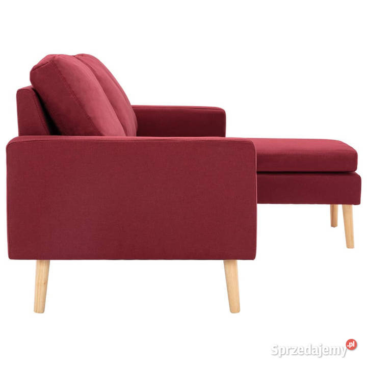 3osobowa sofa z podnóżkiem winna czerwień mazowieckie Warszawa