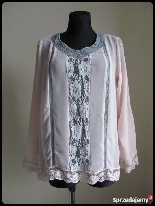 Bluzka mgiełka z koronką półprzezroczysta długi Płock