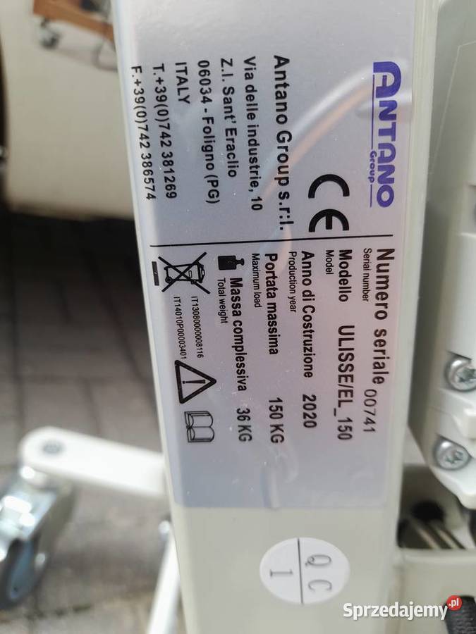 Podnośnik transportowokąpielowy ULISSE EL150 Warszawa sprzedam