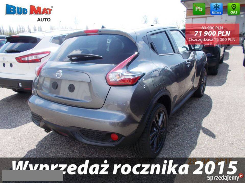 Nissan Juke szary Rok produkcji 2015 Ciechanów