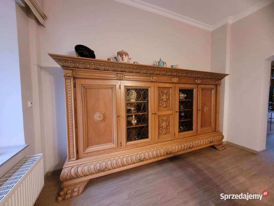 Biblioteka gabinetowa kredens witryna dębowa na Sypniewo