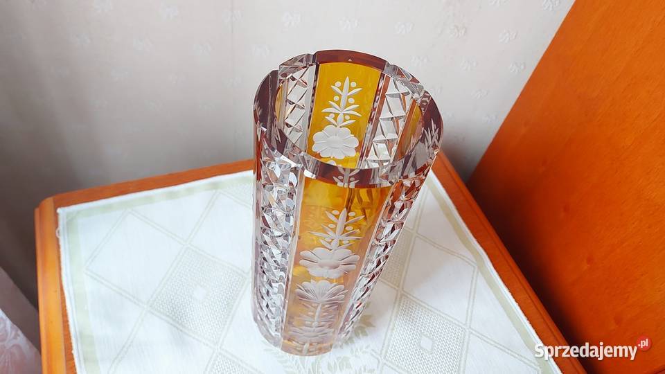 Kryształowy wazon artdeco Huta Julia 1962 Porcelana i szkło Katowice