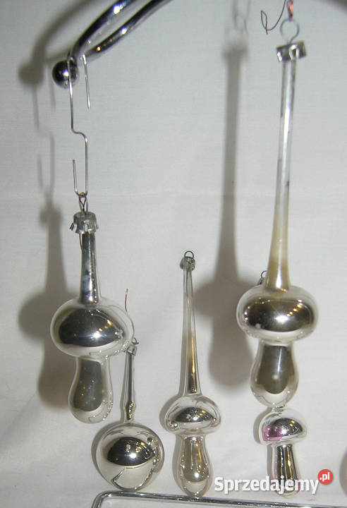 bombki vintage grzybki na długich zawieszkachDd Bartków
