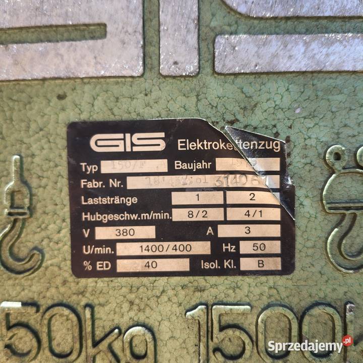 Elektryczna wciągarka łańcuchowa GIS 7501500