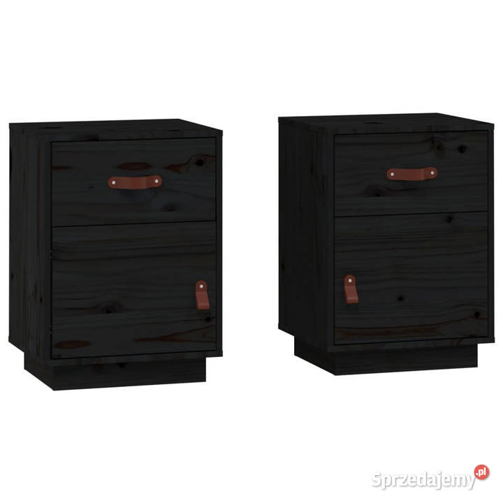 Szafki nocne 2 czarne 40x34x55 lite drewno Warszawa