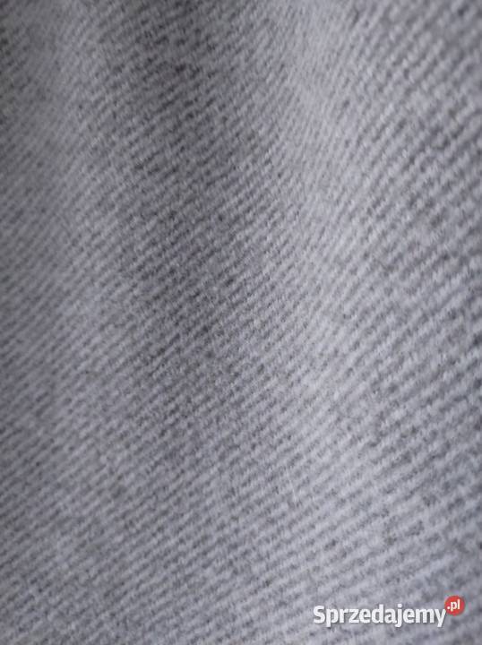 Bershka płaszcz klasyczny prosty luźny jodełka