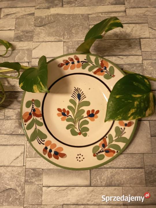 Ręcznie Malowana Patera Ludowa Majolika Kwiaty Zastawa stołowa Bydgoszcz
