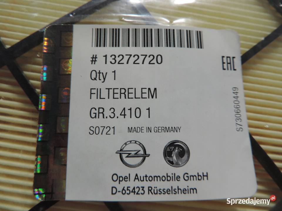 Filtr powietrza OPEL ASTRA J IV 1 6 NOWY