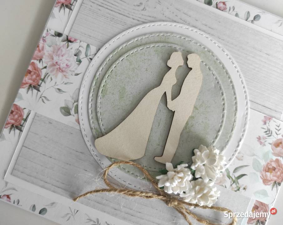 Kartka ręcznie robiona na Ślub handmade