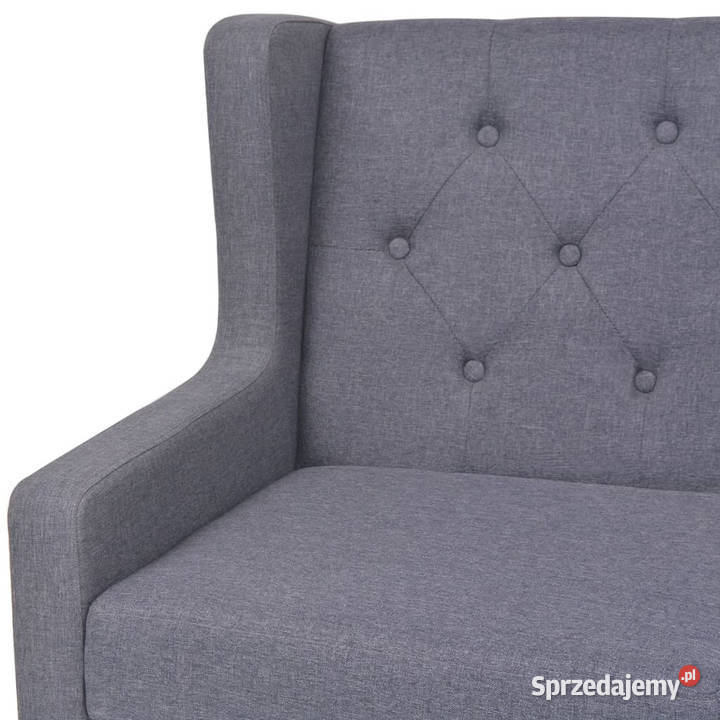 2osobowa sofa tapicerowana tkaniną szara