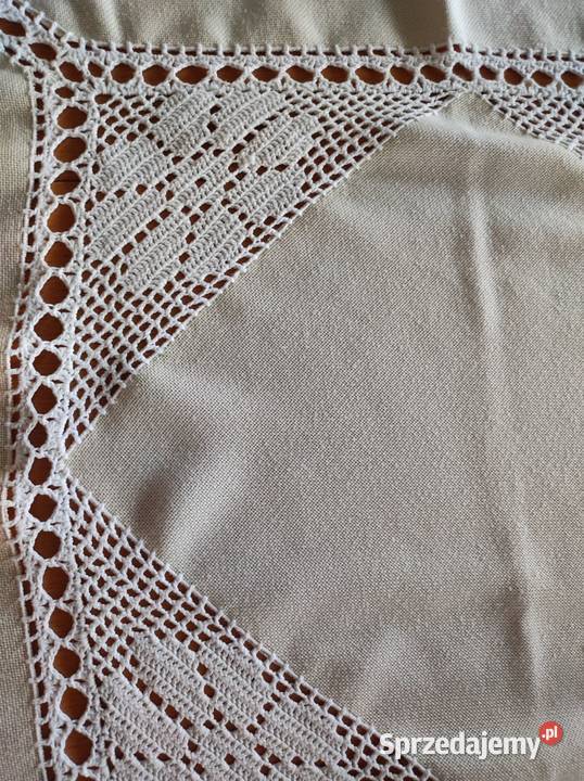 Cepelia bieżnik serweta lniany szydełkowy świętokrzyskie