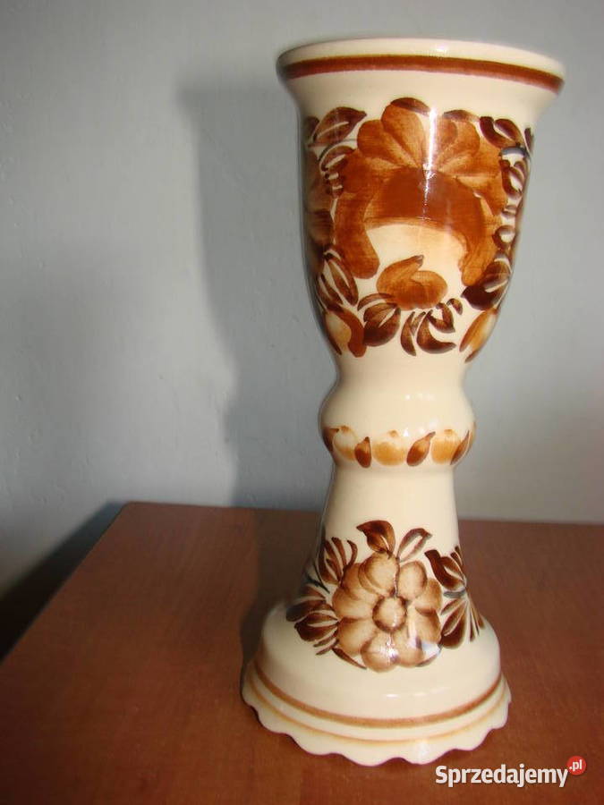 stary fajansowy świecznik Pruszcz Gdański