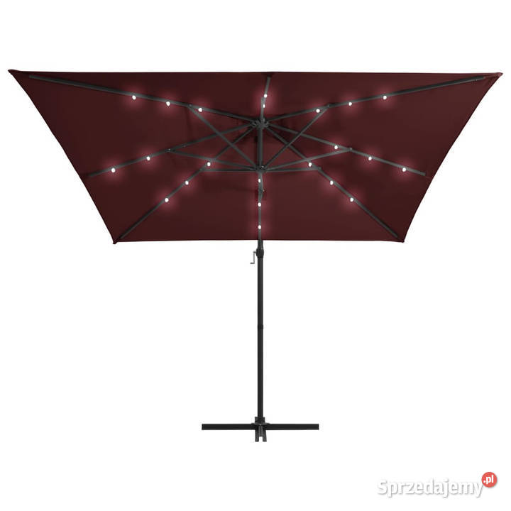 Parasol wiszący z LED bordowy 250x250 WM312310 Warszawa
