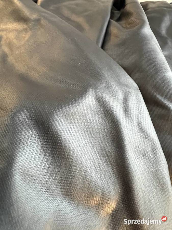 Legginsy spodnie skórzane czarne
