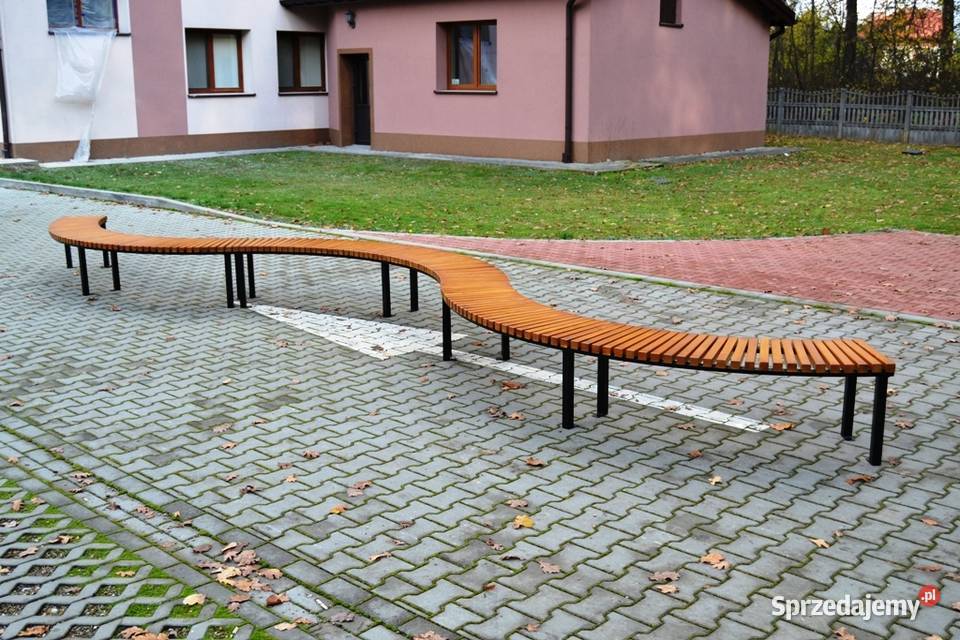 Ławka stalowa miejska półokrągła loft bez Krzeszowice