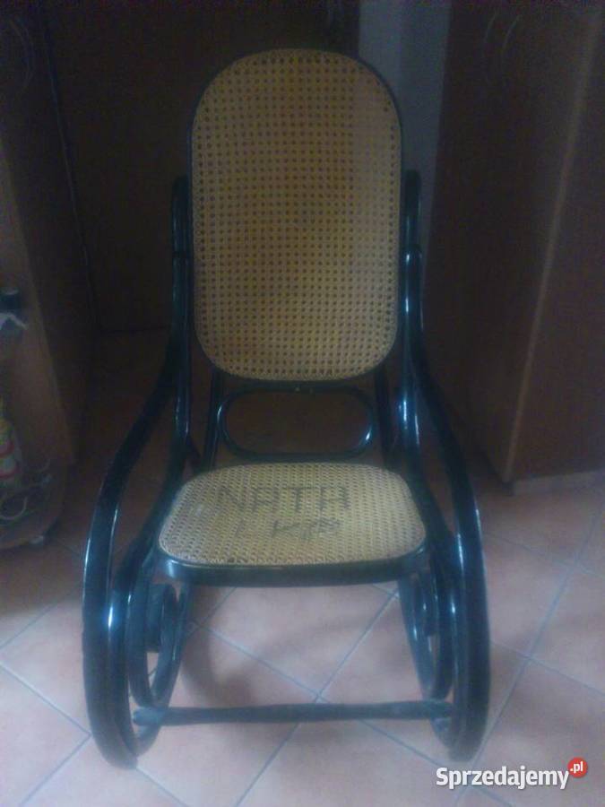 Duży stary drewniany fotel bujany Łódź