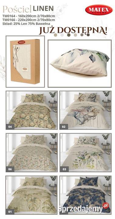 Pościel lniana Rozmiar 200x220 Warszawa