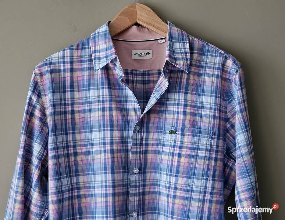 Lacoste oryginalna koszula rozmiar L regular fit fioletowy Lublin