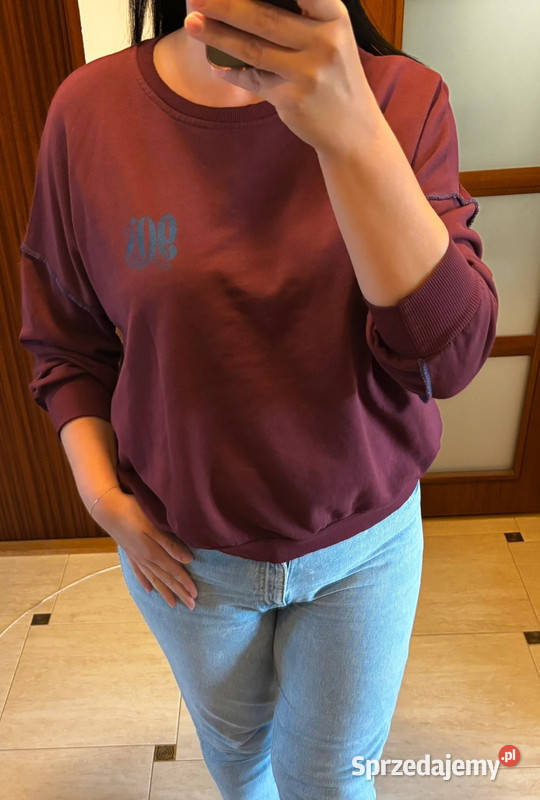 Bordowa bluza damska oversize vintage 90s Made
