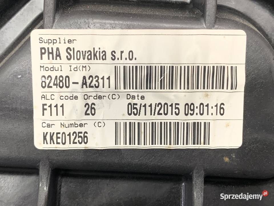 PODNOŚNIK SZYBY PRAWY PRZÓD KIA CEED 82480A2311