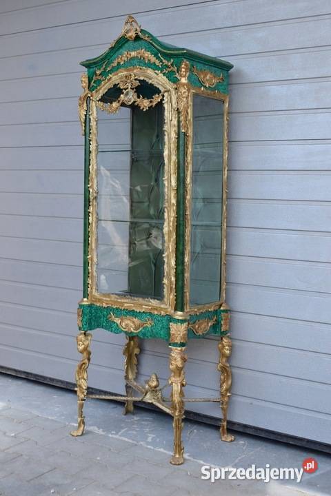 Witryna Okuta Brązem Medalion Porcelana Malachit Kraków