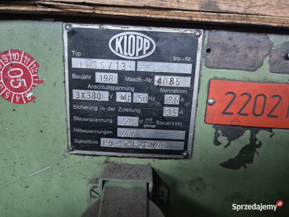 Frezarka KLOPP FWS 513 do metalu odczyty XYZ wielkopolskie