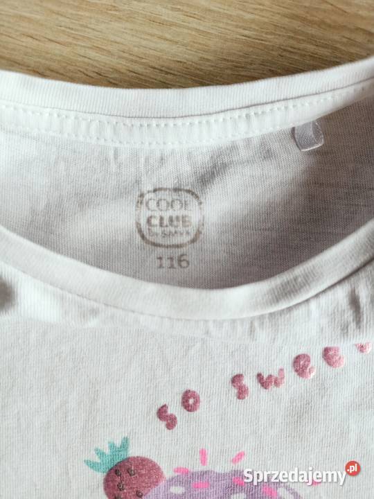 Tshirt koszulka dziewczęca biała 116 mazowieckie Płock