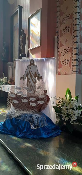 Łódź dekoracja Pierwsza Komunia ołtarz Boże