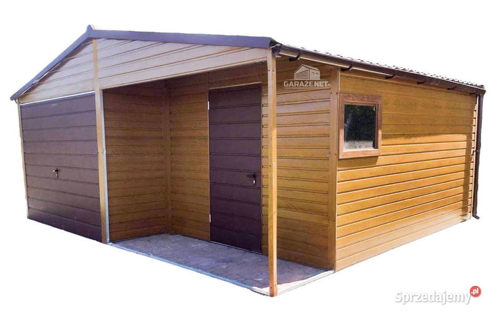GARAŻ BLASZANY 6m x 6m DWUSPAD BRAMA DRZWI OKNO małopolskie Łapanów