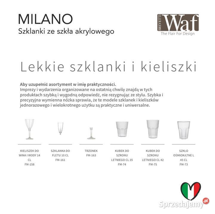 Szklanki WAF Milano profesjonalny szkło akrylowe Akcesoria barmańskie