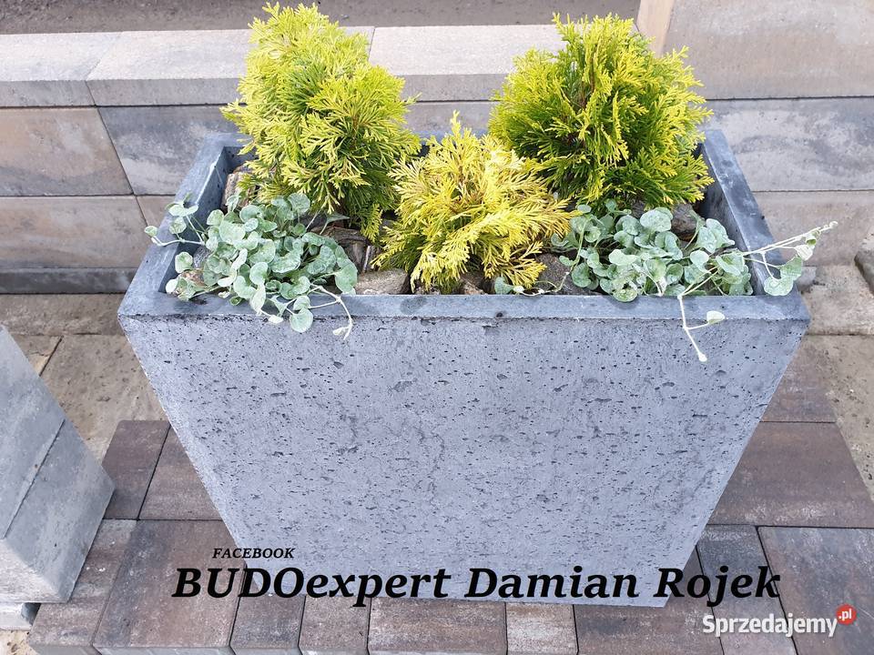 Donice ogrodowe z betonu architektonicznego Gorzyce